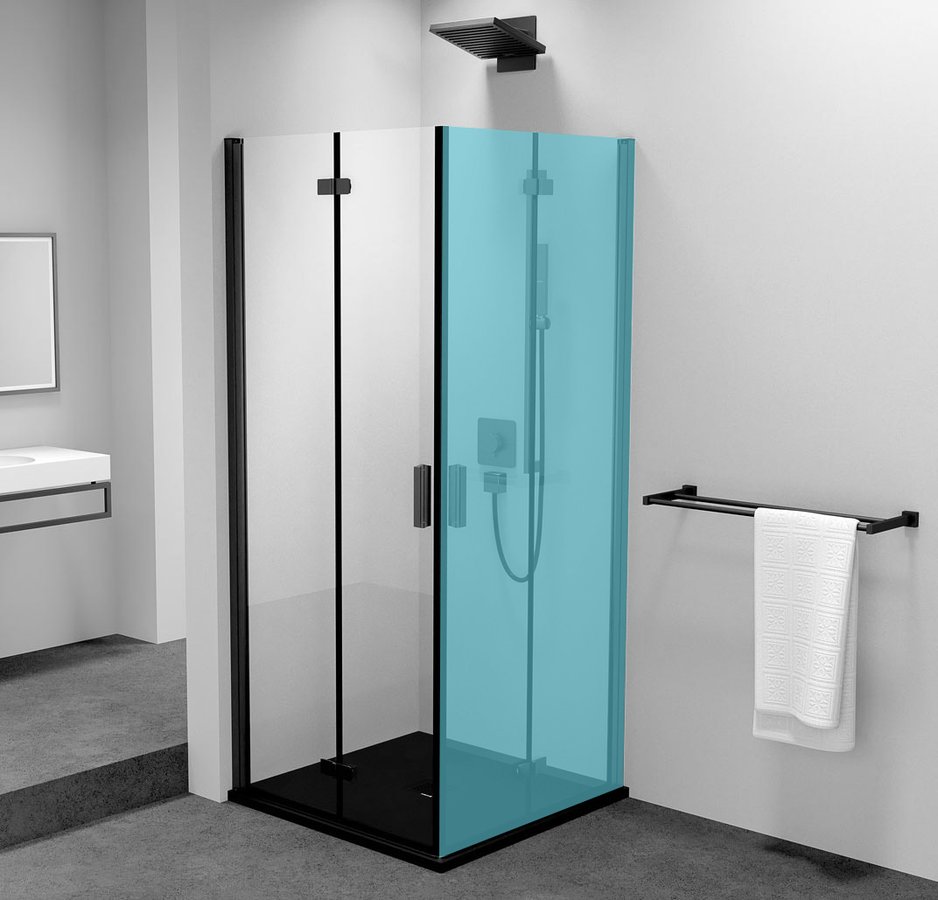 Polysan Zoom Line Black vouwdeur links 80x200cm zwart