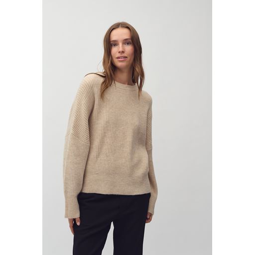 mbyM Gillian Striktrøje, Oyster Melange, XS/S