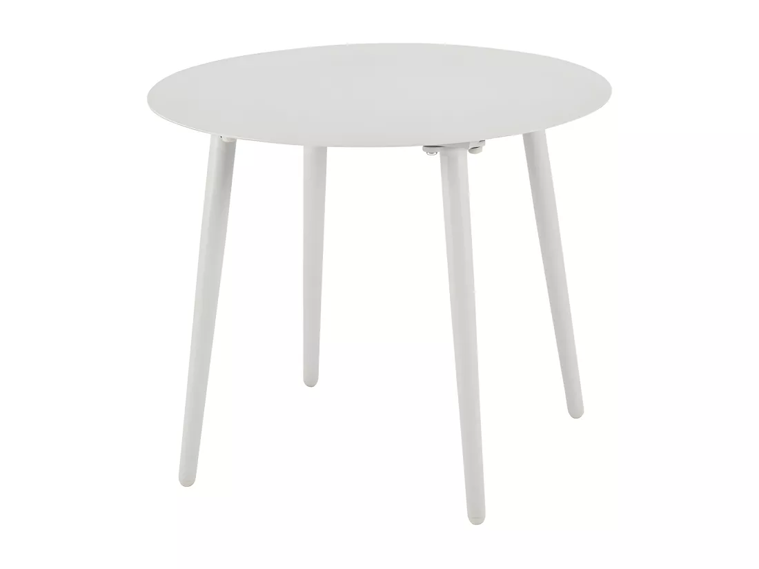 Lot de 2 fauteuils de jardin en aluminium - avec une table basse - tapis en rotin PE - Blanc