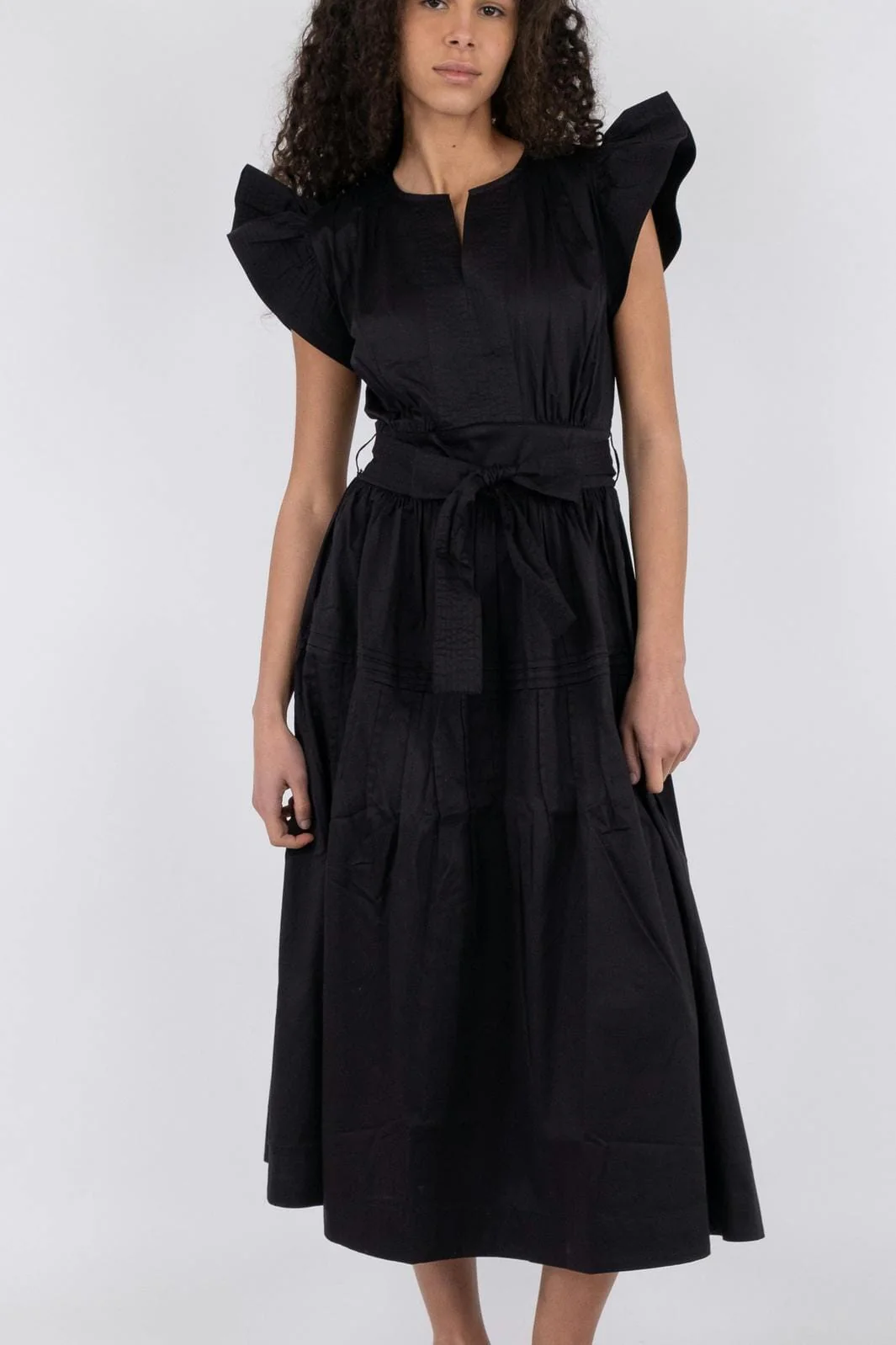 Neo Noir Marine Cotton Satin Dress