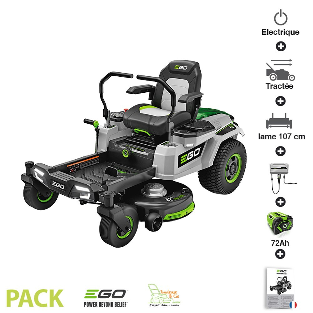 Pack 72ah tondeuse autoportée zturn zt4201e 6 batteries 12ah chargeur mural inclus