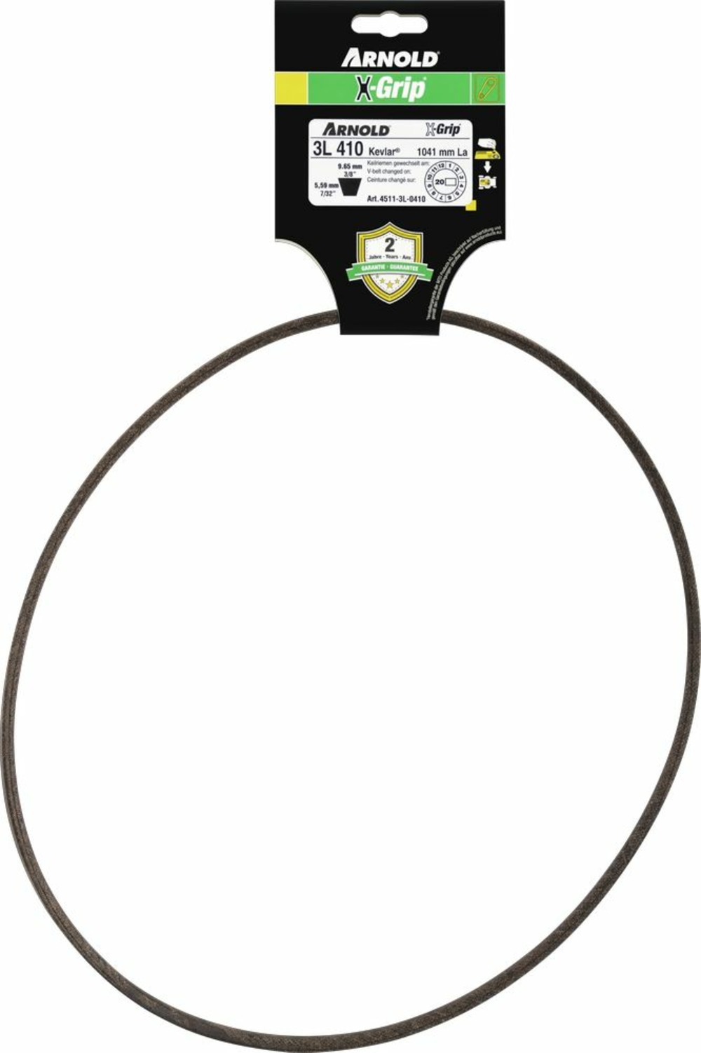 Courroie trapézoïdale x-grip v de type 3l410