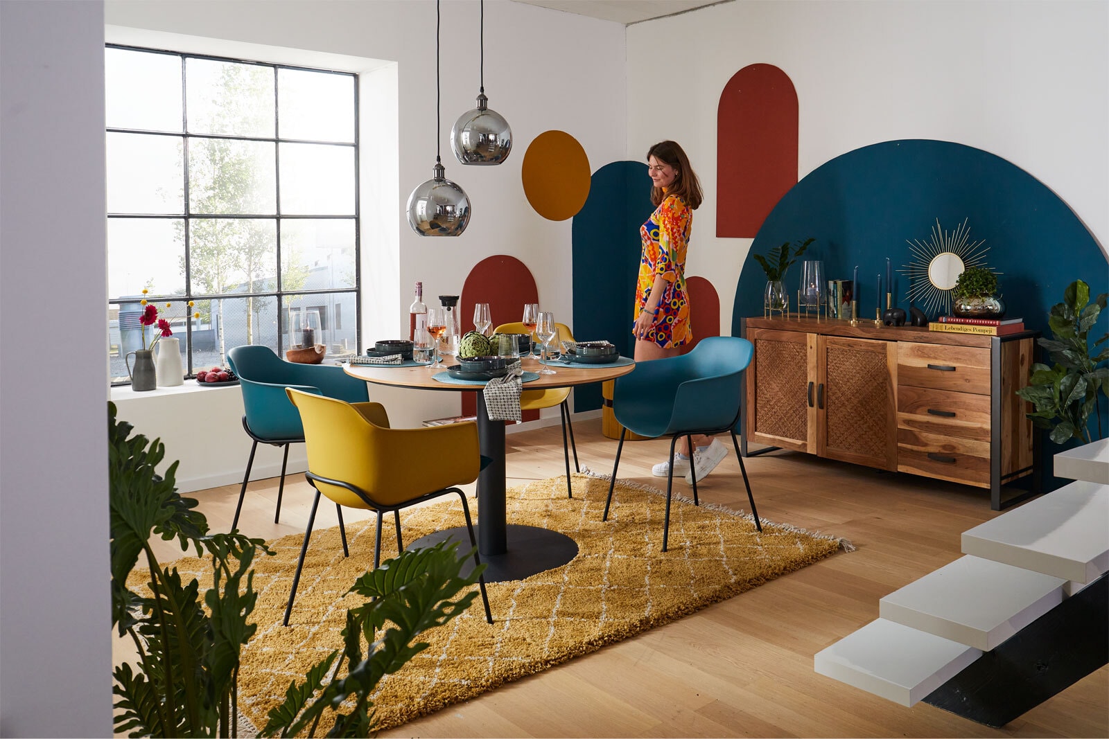 Sideboard TOM 150 x 80 cm Akazie massiv/anthrazit