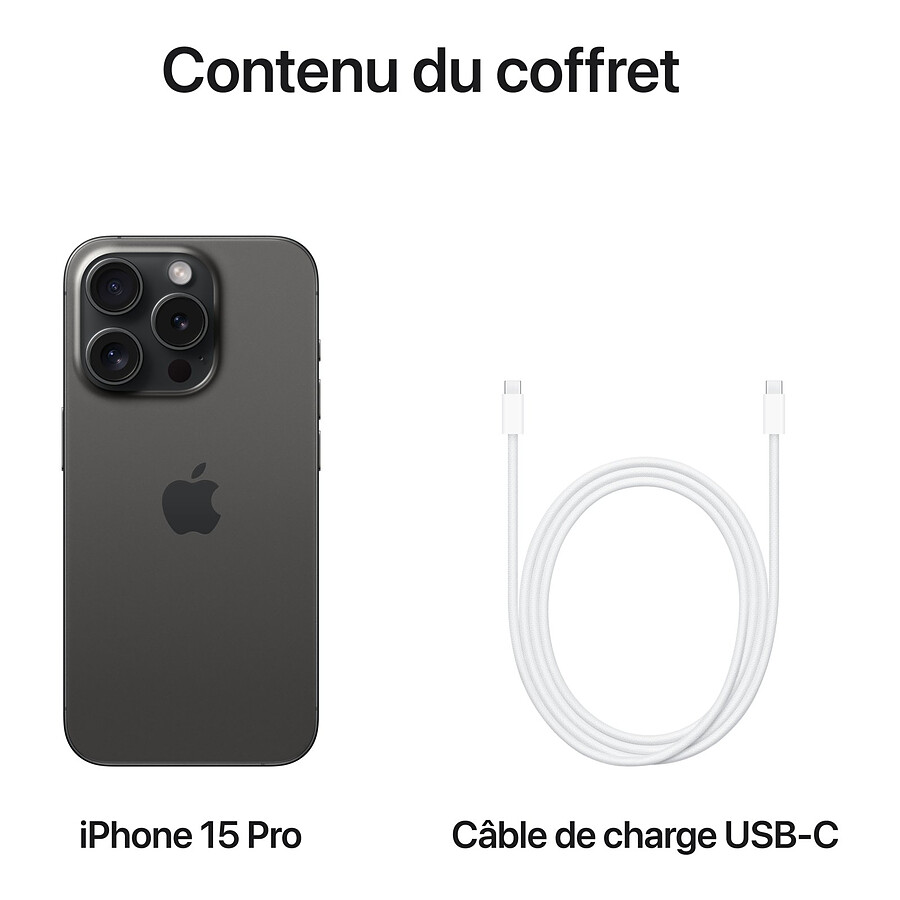 Apple iPhone 15 Pro (Titane noir) - 512 Go · Reconditionné