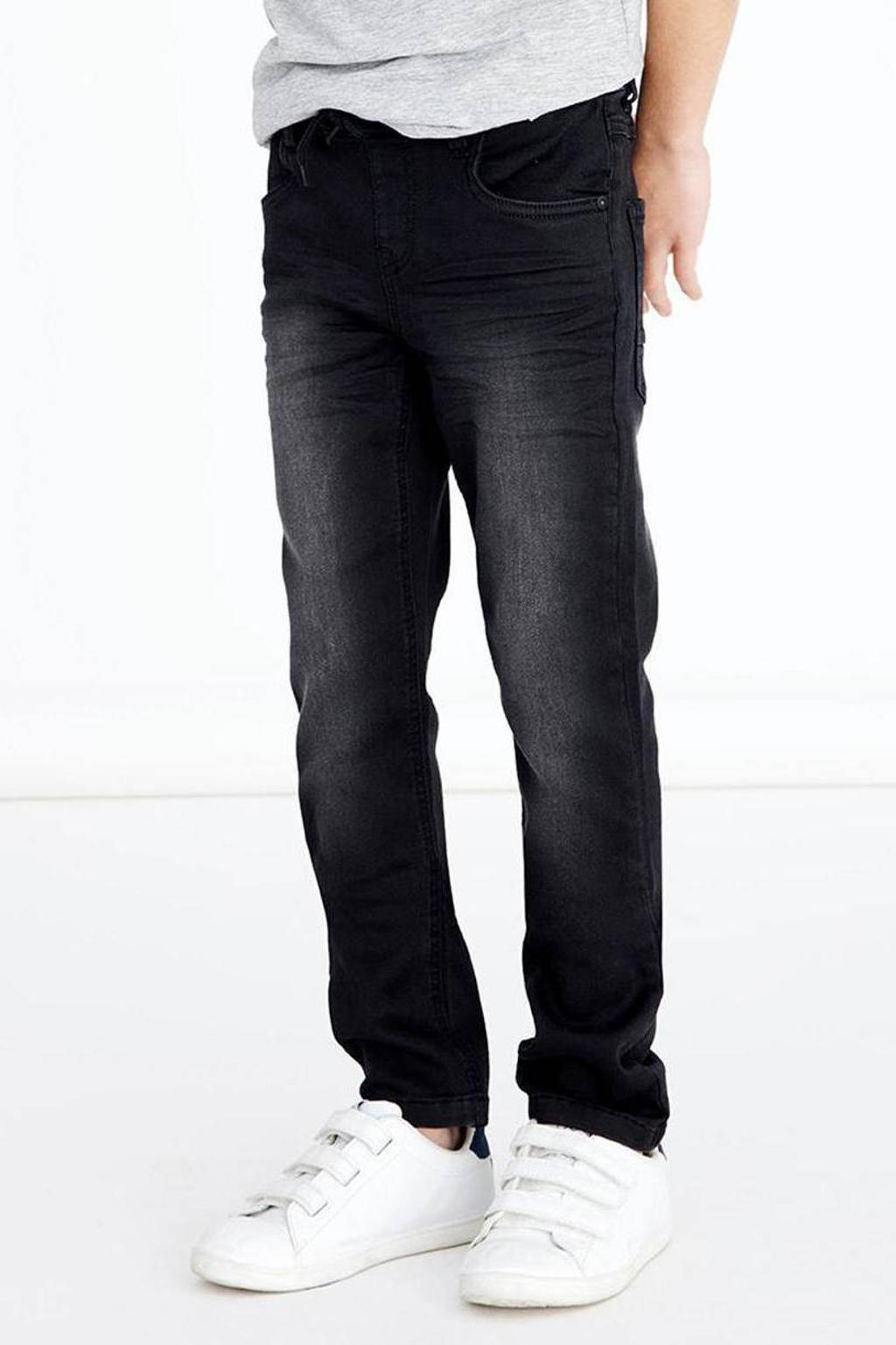 NAME IT slim fit jeans NKMROBIN zwart