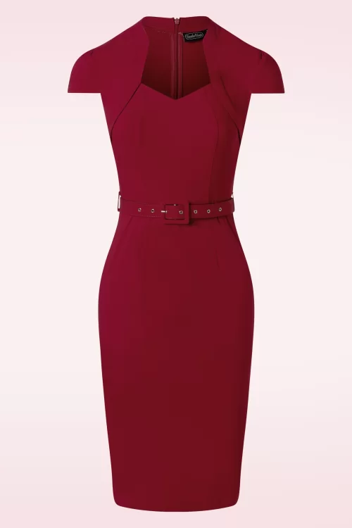 Vixen Diamond neck bodycon jurk in rood