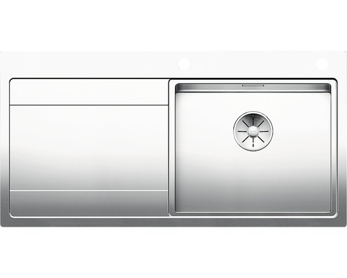 Blanco DIVON II 5 S-IF spoelbak, 1000 x 510 mm, roestvrij staal, satijnglans, 521660, 1 bak met afdruipgedeelte, bak rechts, vlak ingebouwd