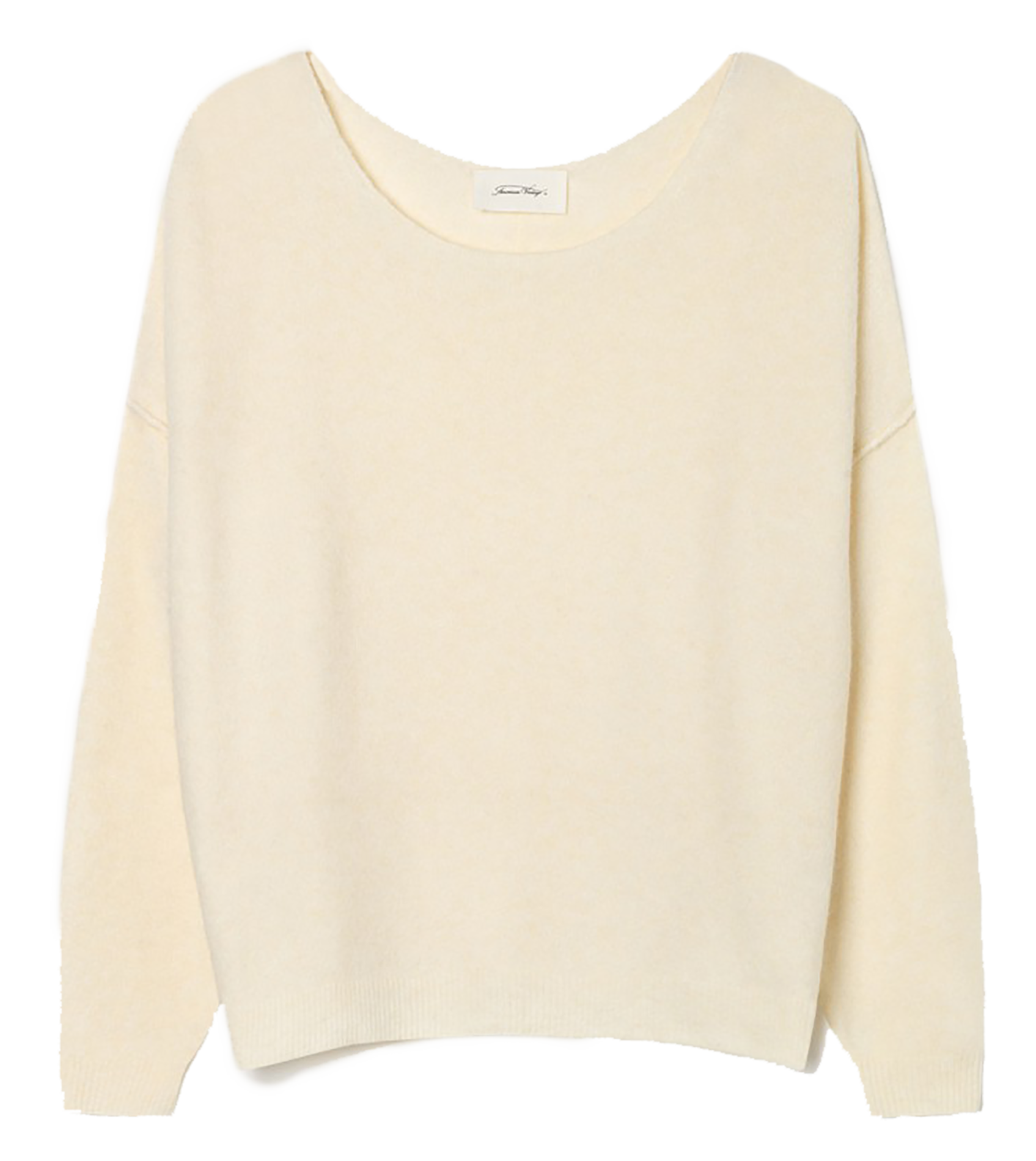 DAMSVILLE - Pull ample à col bateau en maille duveteuse | Beige