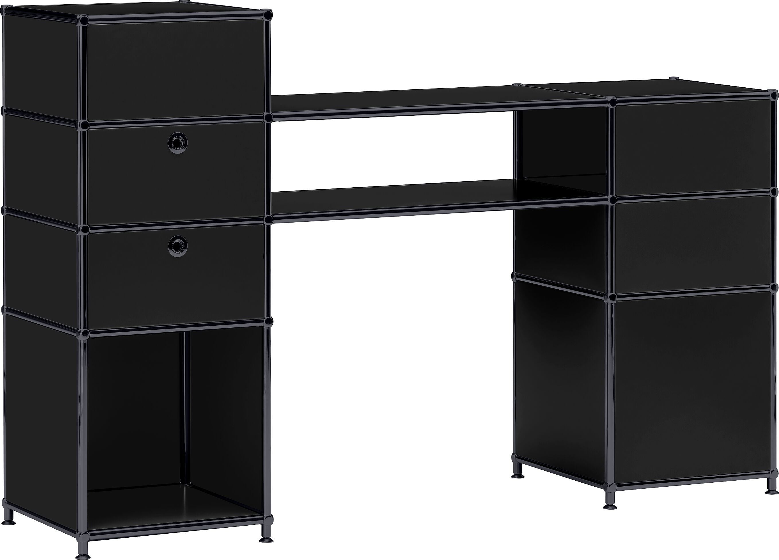FLEXCUBE Schreibtisch - Schwarz / B: 152.0 cm x T: 40.0 cm x H: 100.0 cm