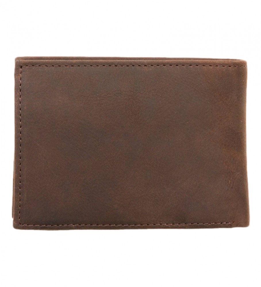Carteira Tommy Hilfiger Johnson em couro marrom - 11x3x7cm -