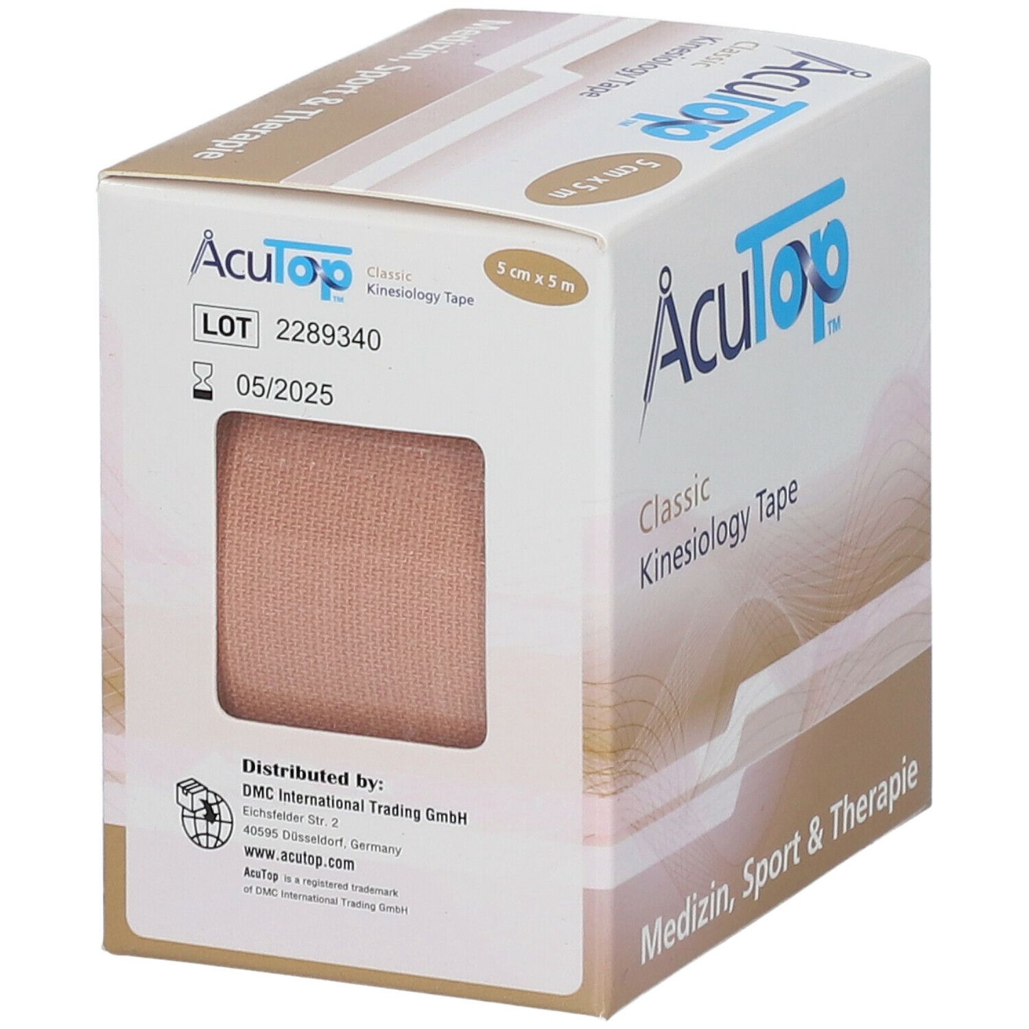 AcuTop® Classic Kinesiology Tape beige 5 x 5  cm
