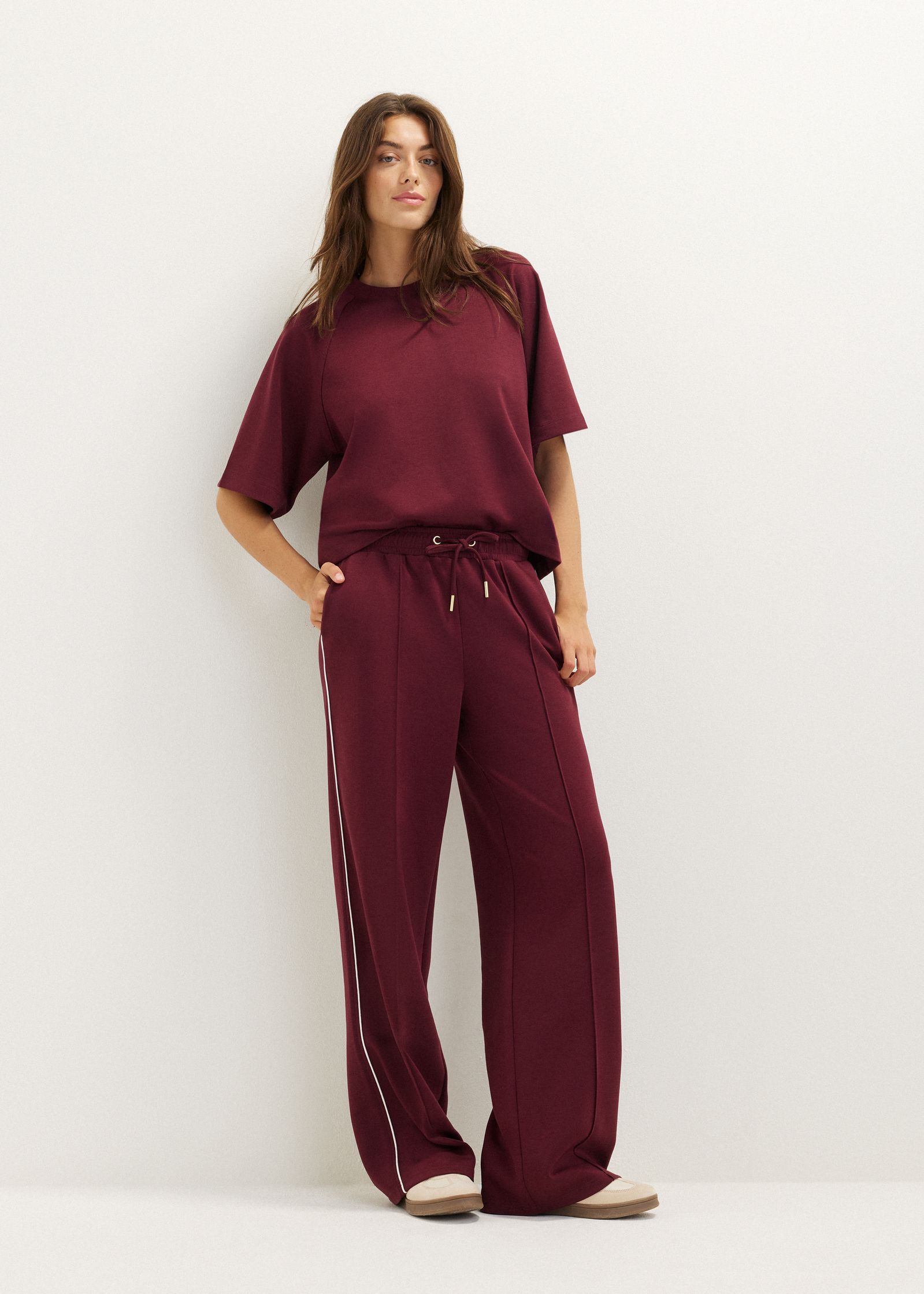 Wijde broek met bies