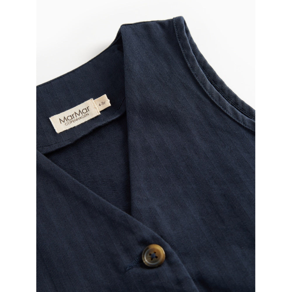 Køb MarMar Herringbone Twill Pilot Navy Jason Vest