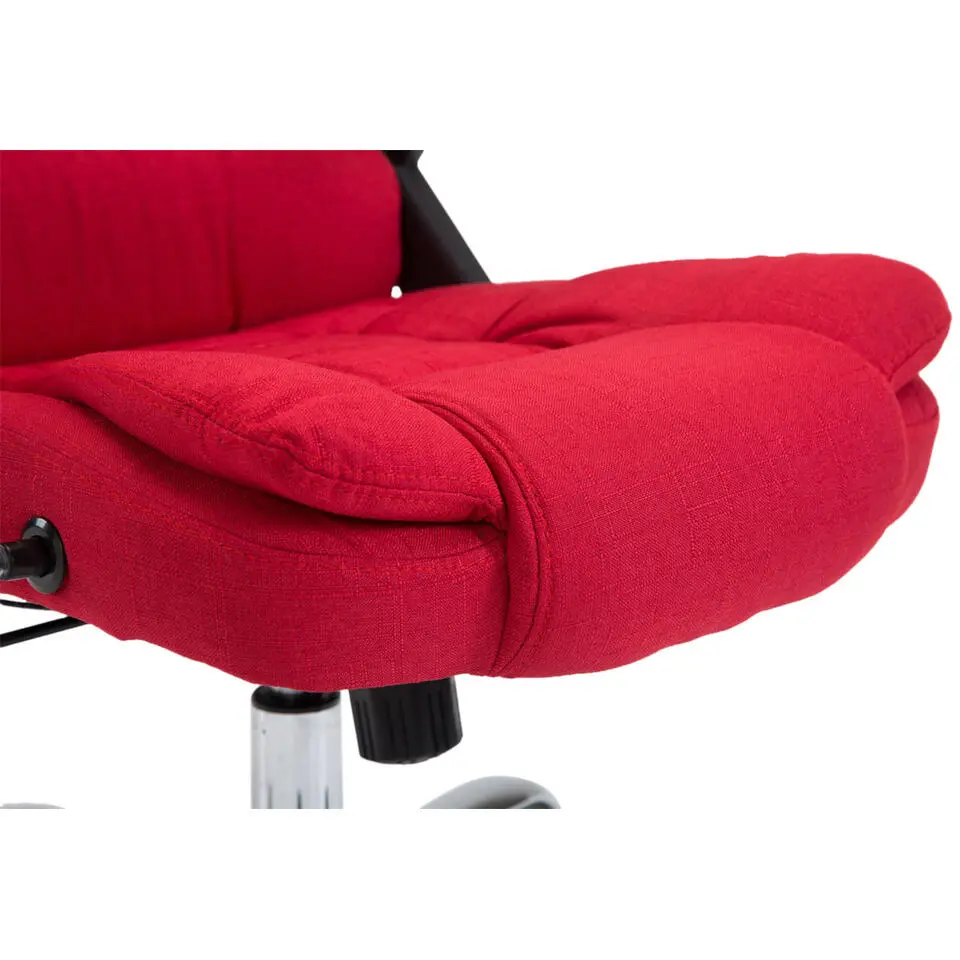 CLP Bureaustoel Thor chroom Frame - Stof - rood