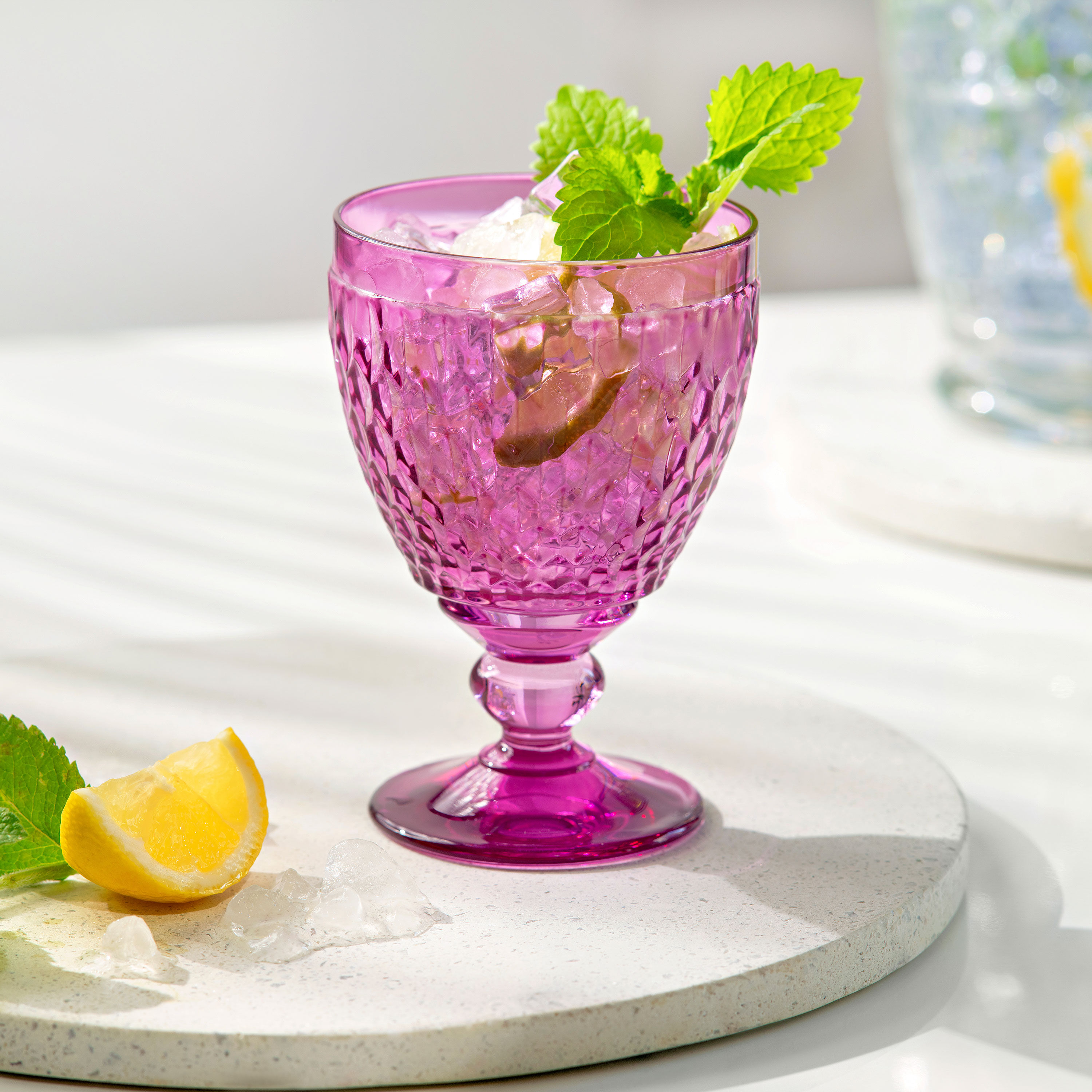 Boston Water goblet Purple, 8.5 oz, crystal glass