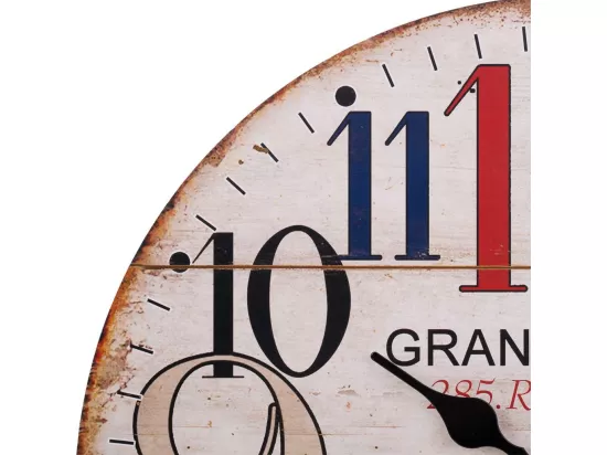 Horloge murale en bois blanc d34x2h