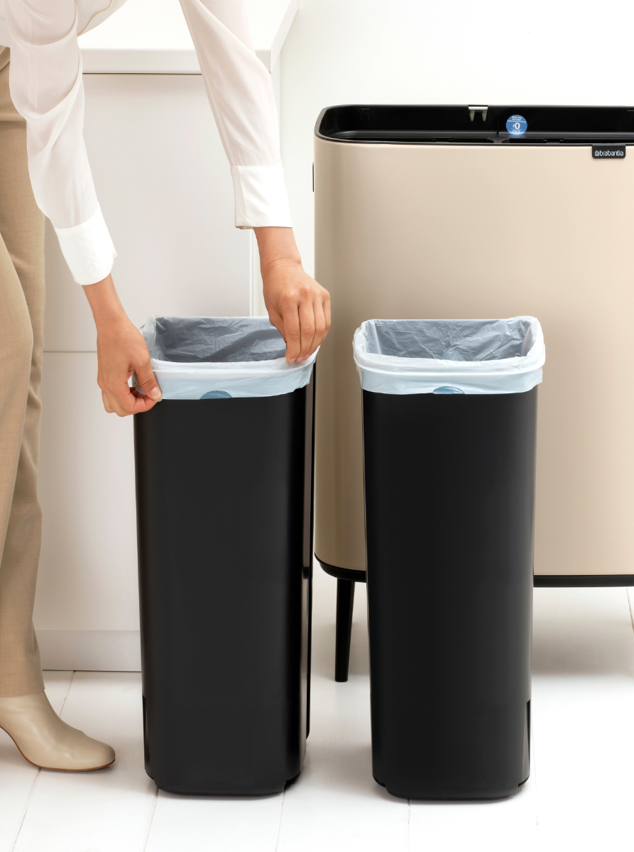 Bo Touch Bin Hi, met 2 binnenemmers, 2 x 30 liter - Soft Beige