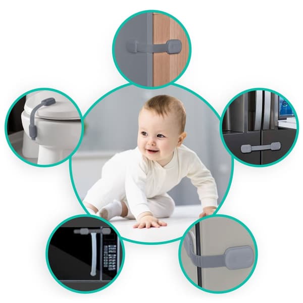 Barnesikring for skap Ricokids 798101, 6 stk, grå