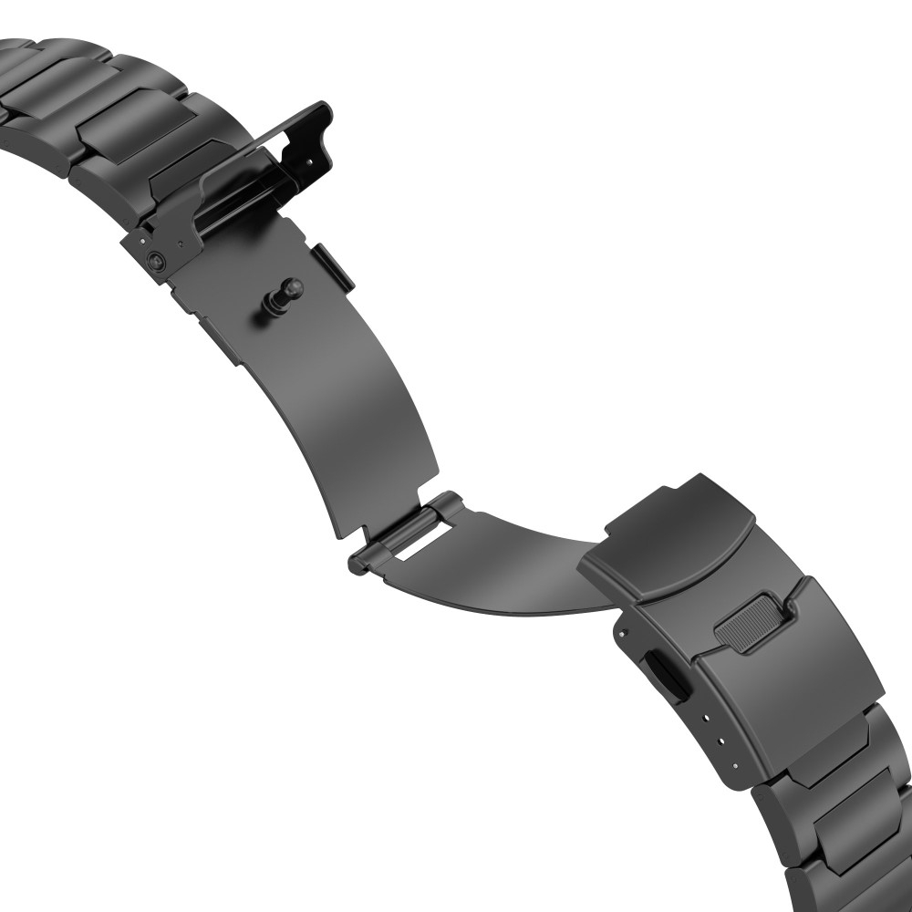 Apple Watch (49/46/45/44 mm) Ersatz Titan Armband mit Klickverschluss (Gelenkumfang: 170-230mm) - Schwarz