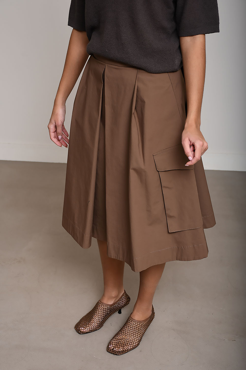 Cate cotton midi skirt