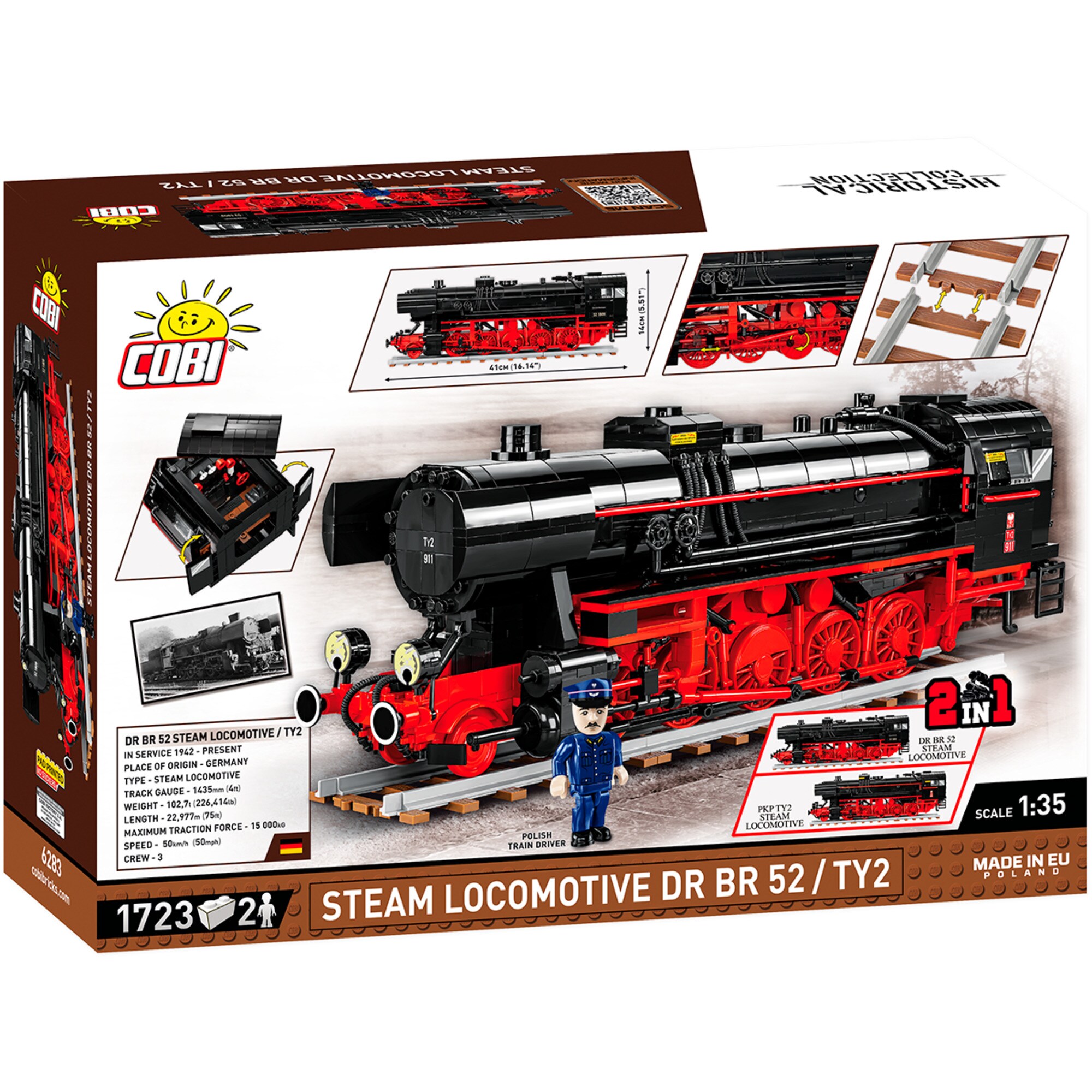 COBI Konstruktionsspielzeug DR BR 52/TY2 Steam Locomotive