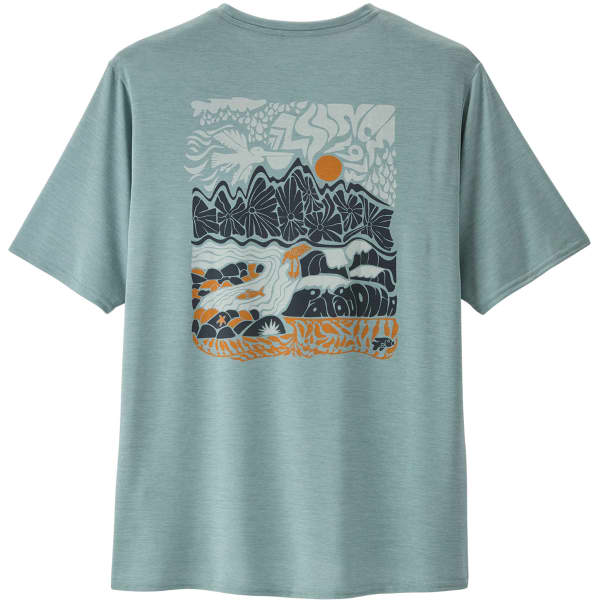 T-shirt randonnée PATAGONIA M'S CAP COOL DAILY GRAPHIC SHIRT-WATERS SEADAZE: THERMAL BLUE X-DYE