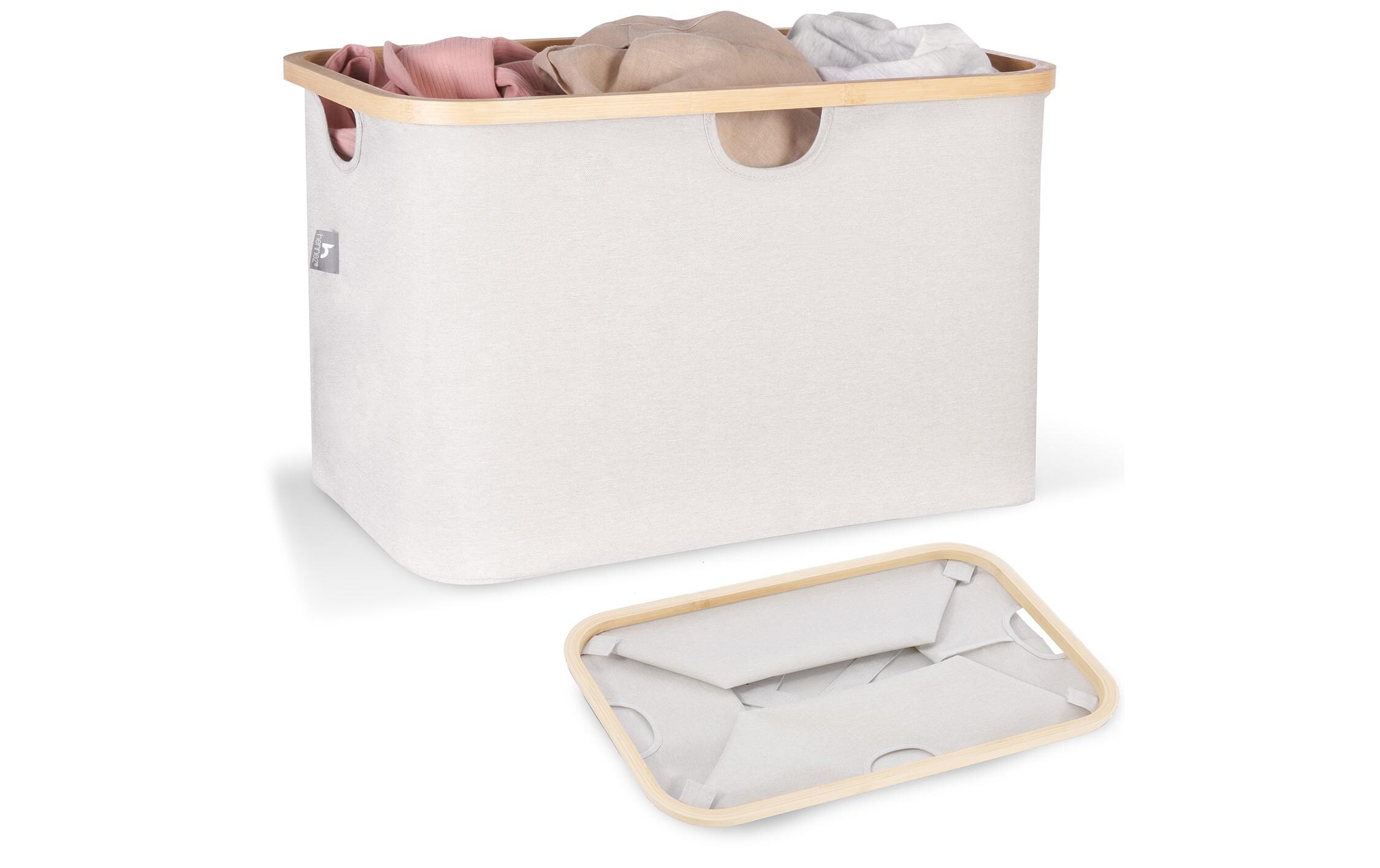 Wäschekorb Adrian 60 l, Beige/NatureFaltbare Aufbewahrungsbox