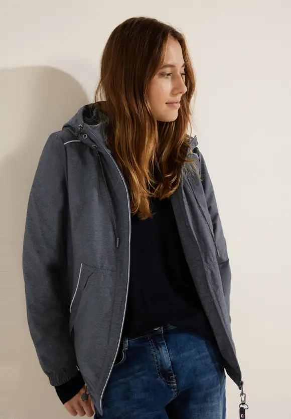 Padded Melange Windbreaker - deep blue