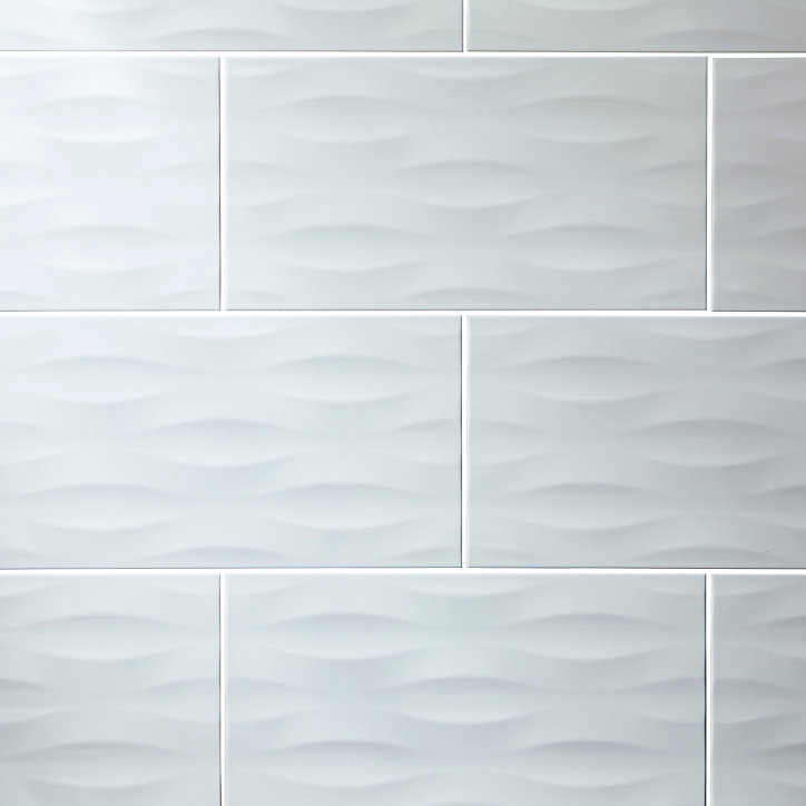 Carrelage mural blanc 30x60cm Perouso décor 3D
