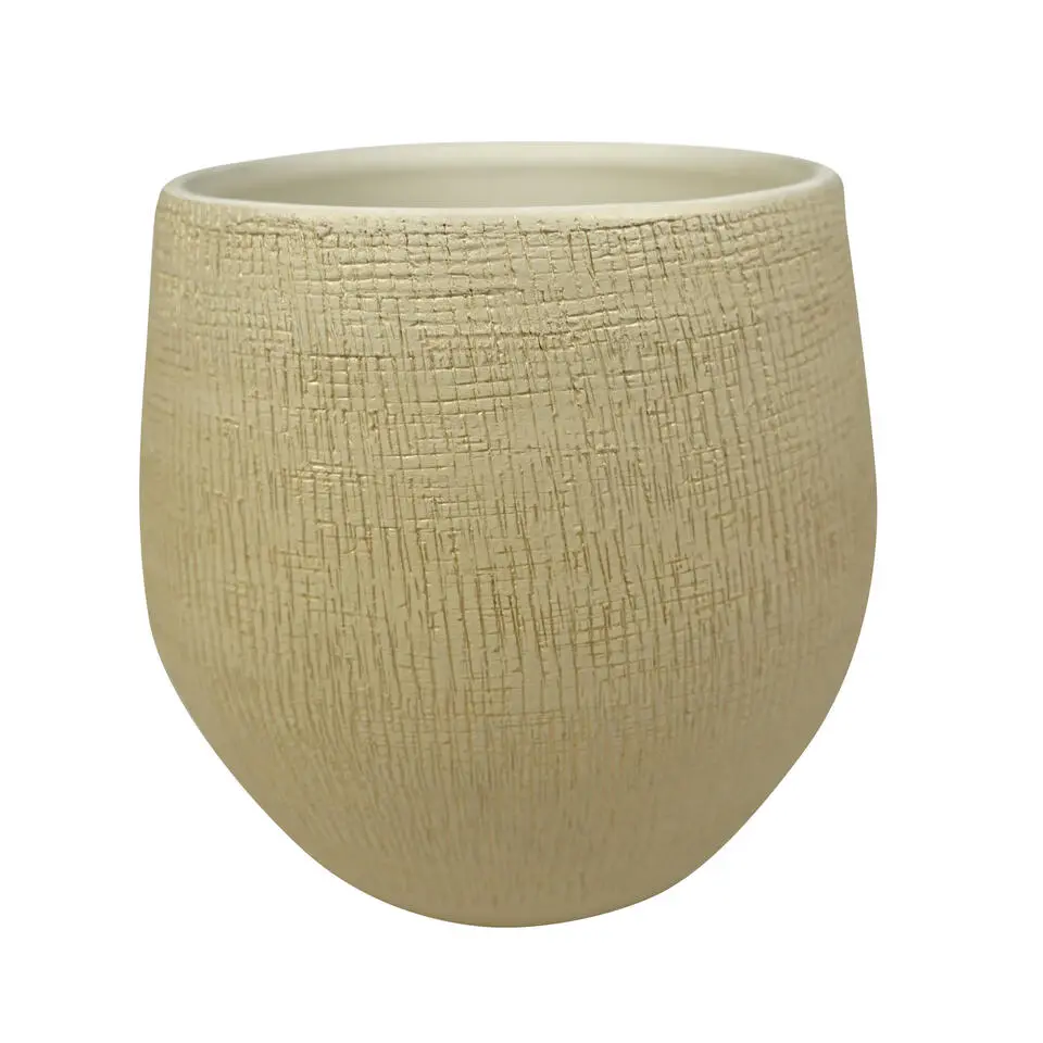 Ter Steege Plantenpot - moderne look - beige - 36 x 32 cm