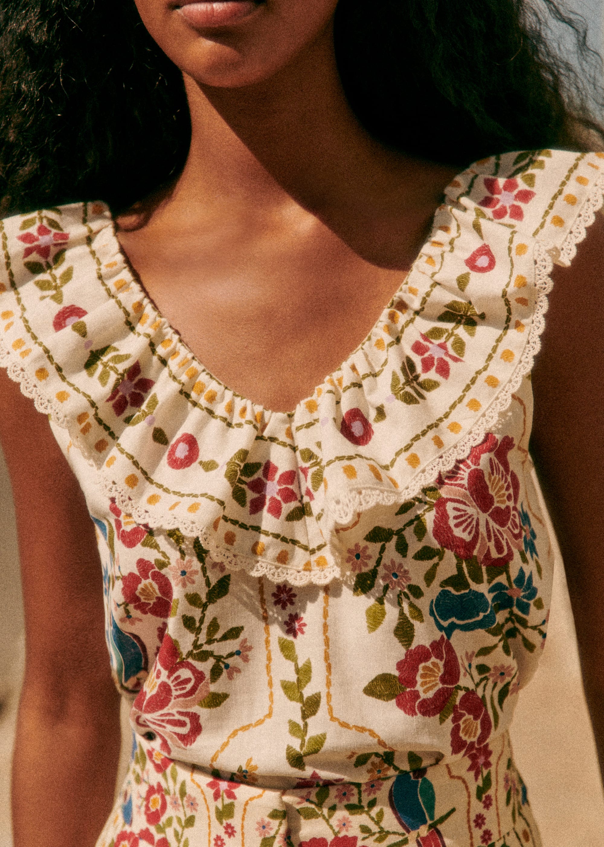 Blouse Gold - Sézane x FARM Rio - Jardim Romântico - E-SHOP/CHEMISES & BLOUSES 5905309