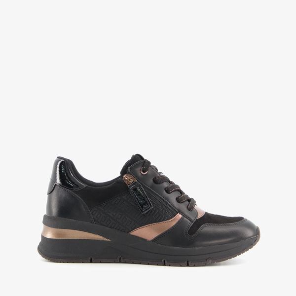 Tamaris dames sneakers bruin met print
