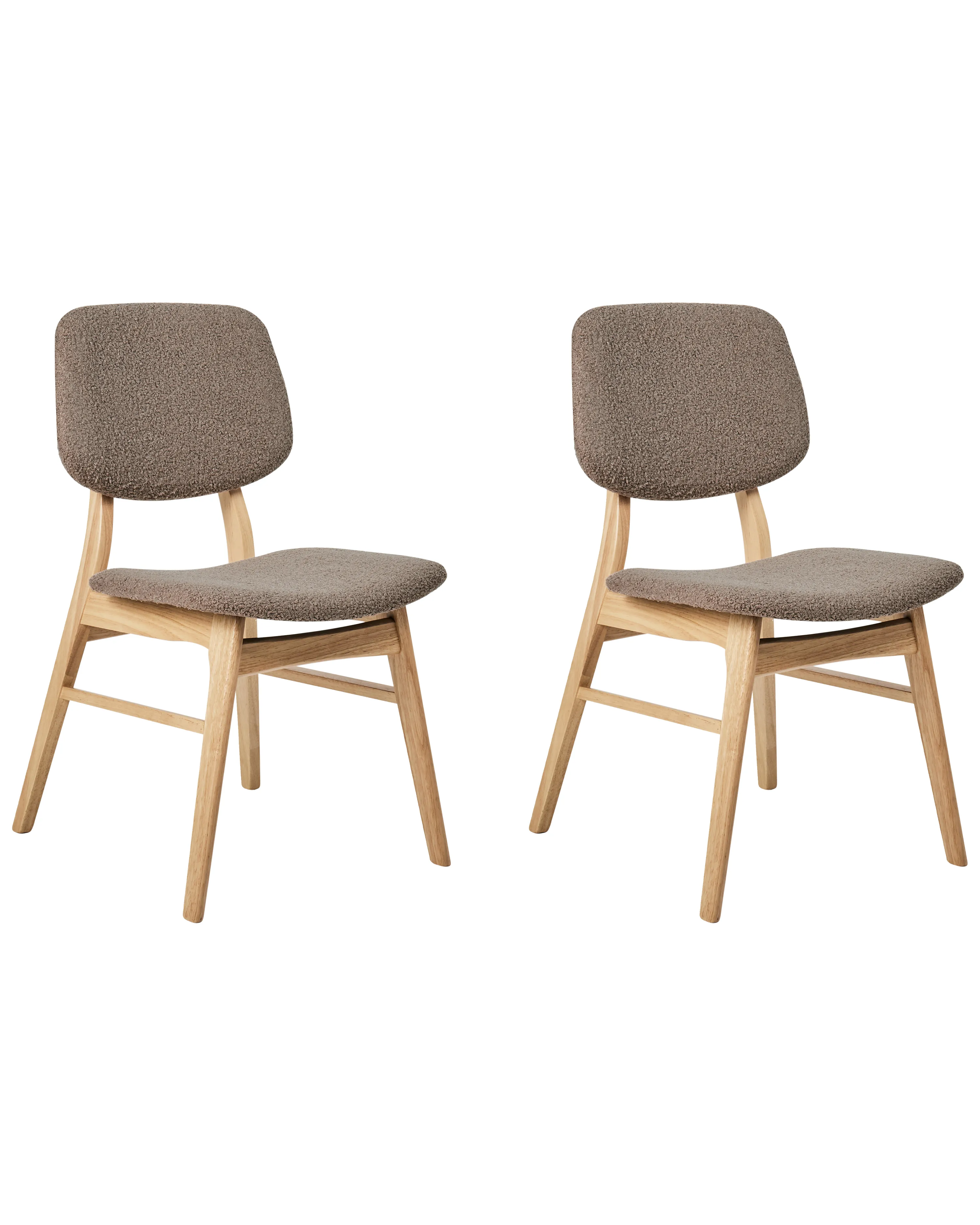 Set van 2 eetkamerstoelen ELAINE Hout Lichtbruin/taupe