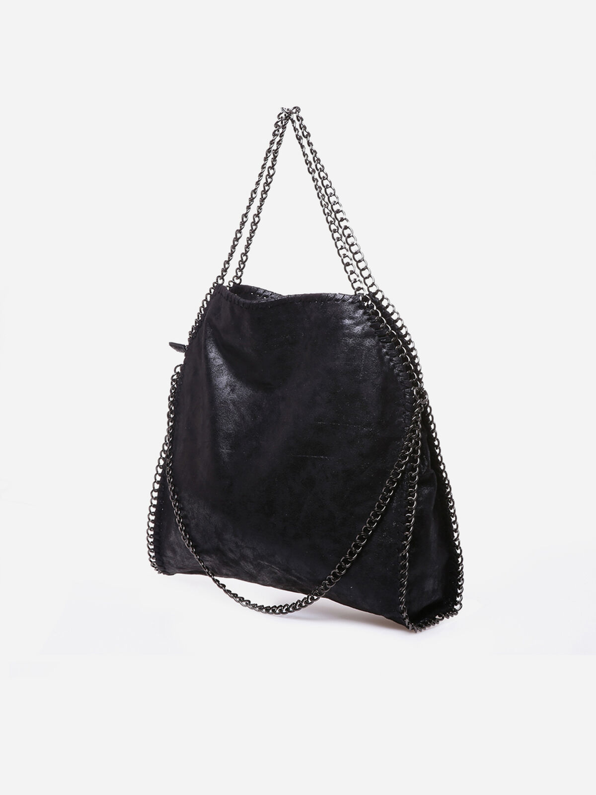 Sac cabas moyen à anses en chaînes- Noir