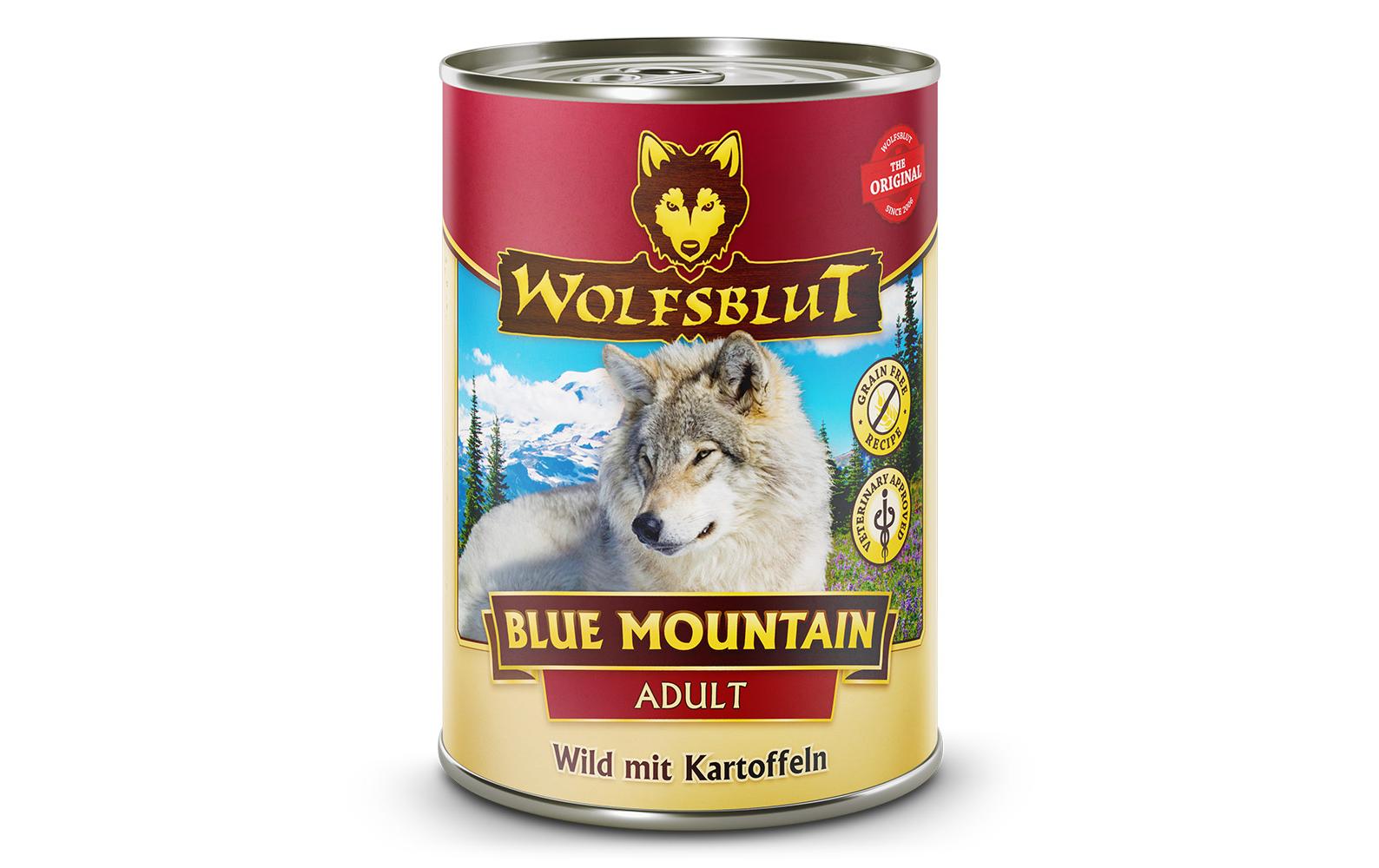Nassfutter Dog Blue Mountain, 395 gAlleinfuttermittel für ausgewachsene Hunde