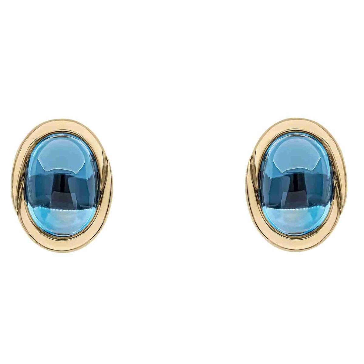 Boucle d'oreille topaze bleue en or 375