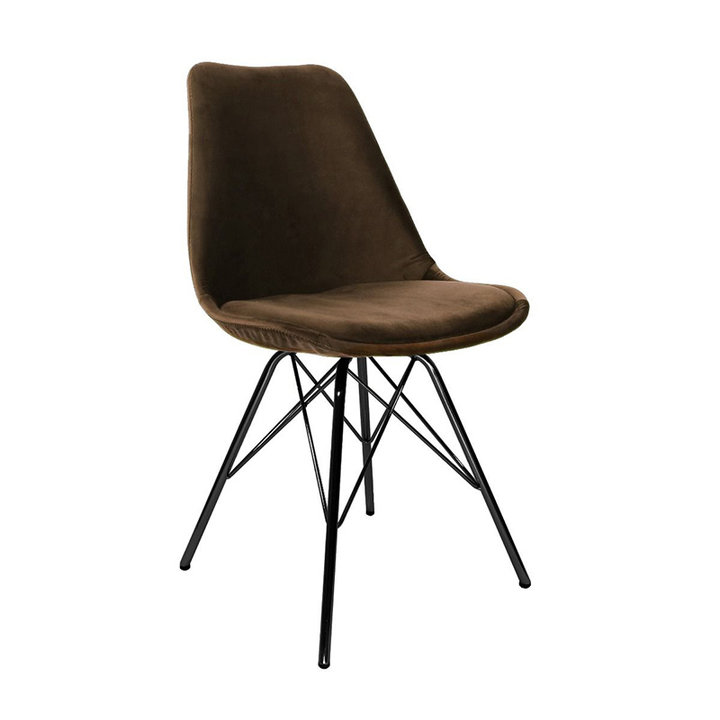 Kick collection - Stoel Velvet - Koffiebruin