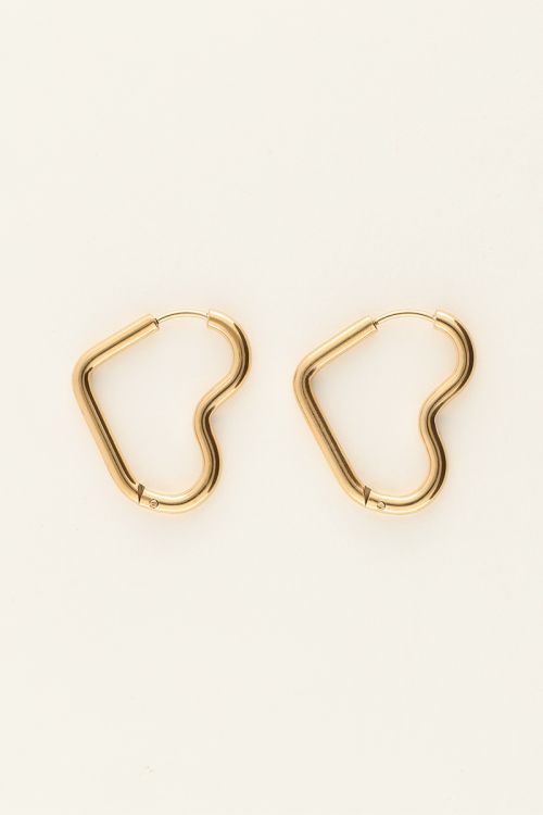 Basic oorbellen met open hart