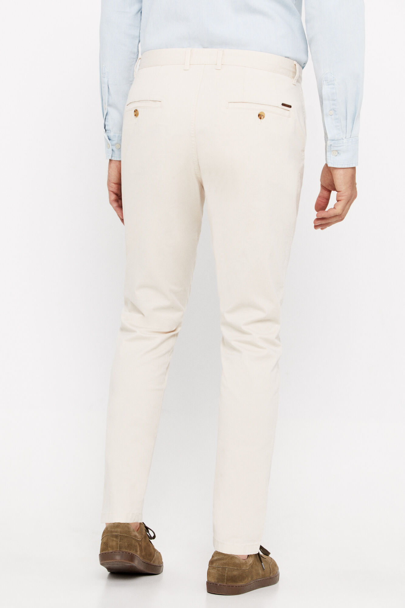 Calça chino leve e de corte justo - Marfim