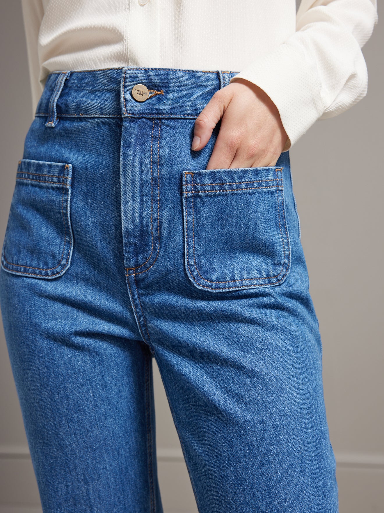 Jean droit femme Maria - coton biologique, délavage écoresponsable