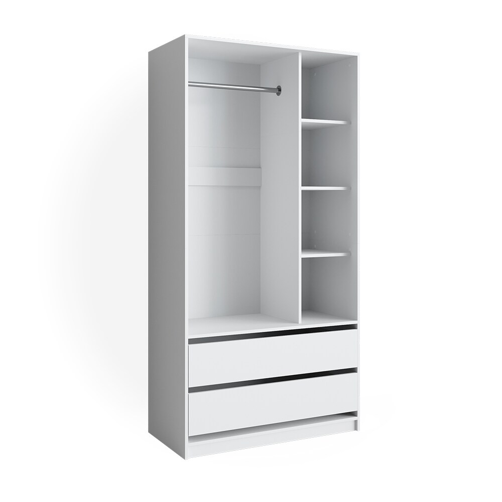 Vicco Kinderkleiderschrank Elmo 100 x 200 cm, Weiß, offen, Kinderzimmer, Garderobe