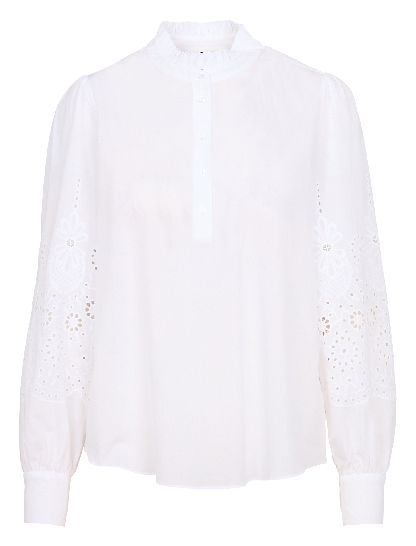 CHALIBA - Blouse col victorien en coton | Blanc
