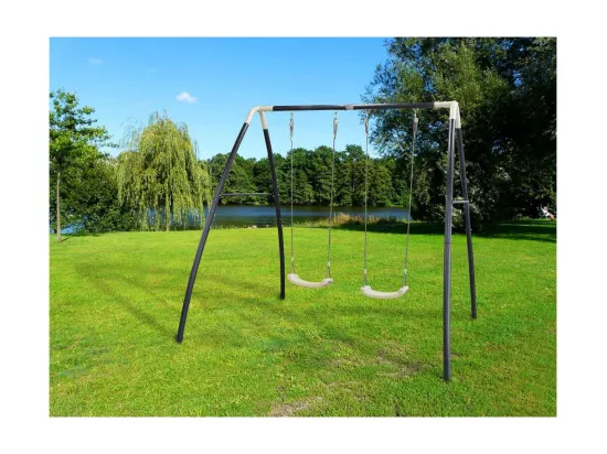Portique balançoire double en métal Swing