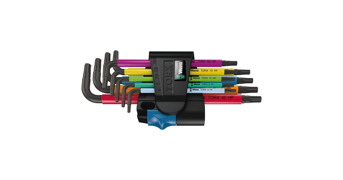 WeraInbussleutelset TORX 967/9 TX Multicolour HF 1  (9-delig, TORX T8 tot T40)