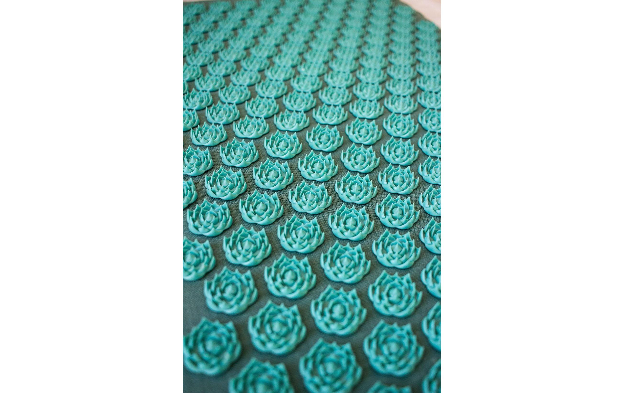 Eco Massage Set – Matte und Kissen dunkeltürkis<br>Nahhaltiges, handgefertigtes Rücken- und Kopfmassage Set