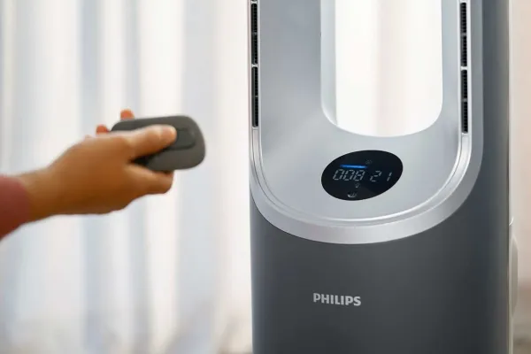 Philips Series 8000 AMF870 - Klingeløs køleblæser/opvarmer/renser - gulvstående - 2200 W - sølv / mørkegrå