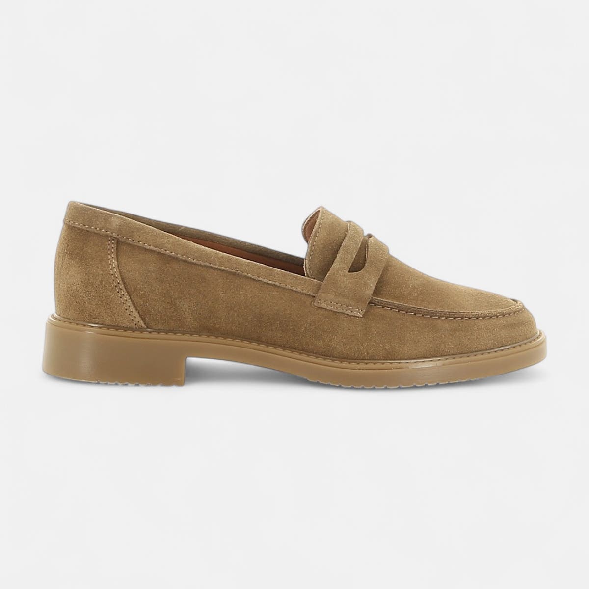 Mocassins Femme en cuir taupe