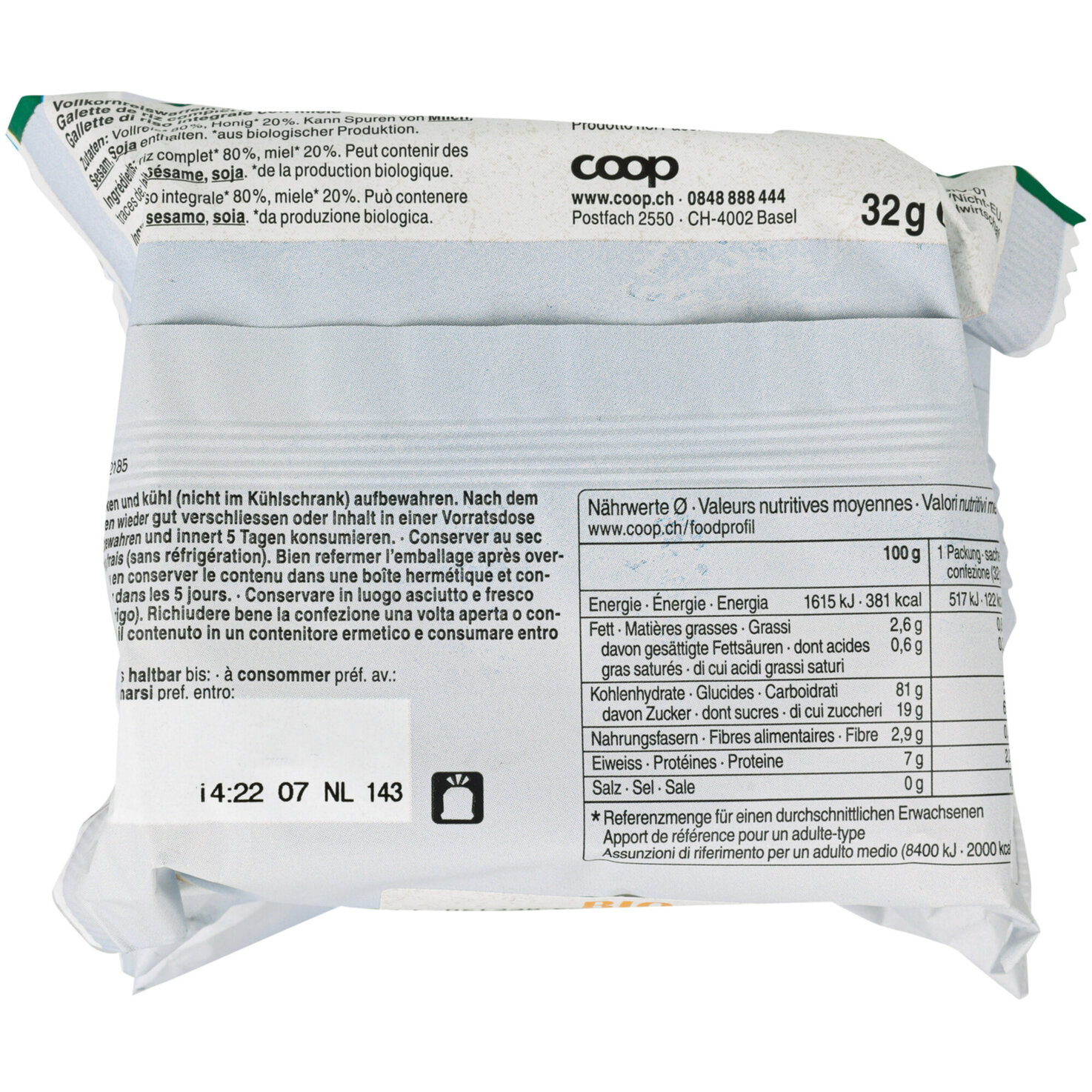 Naturaplan Bio Reiswaffeln Honig
