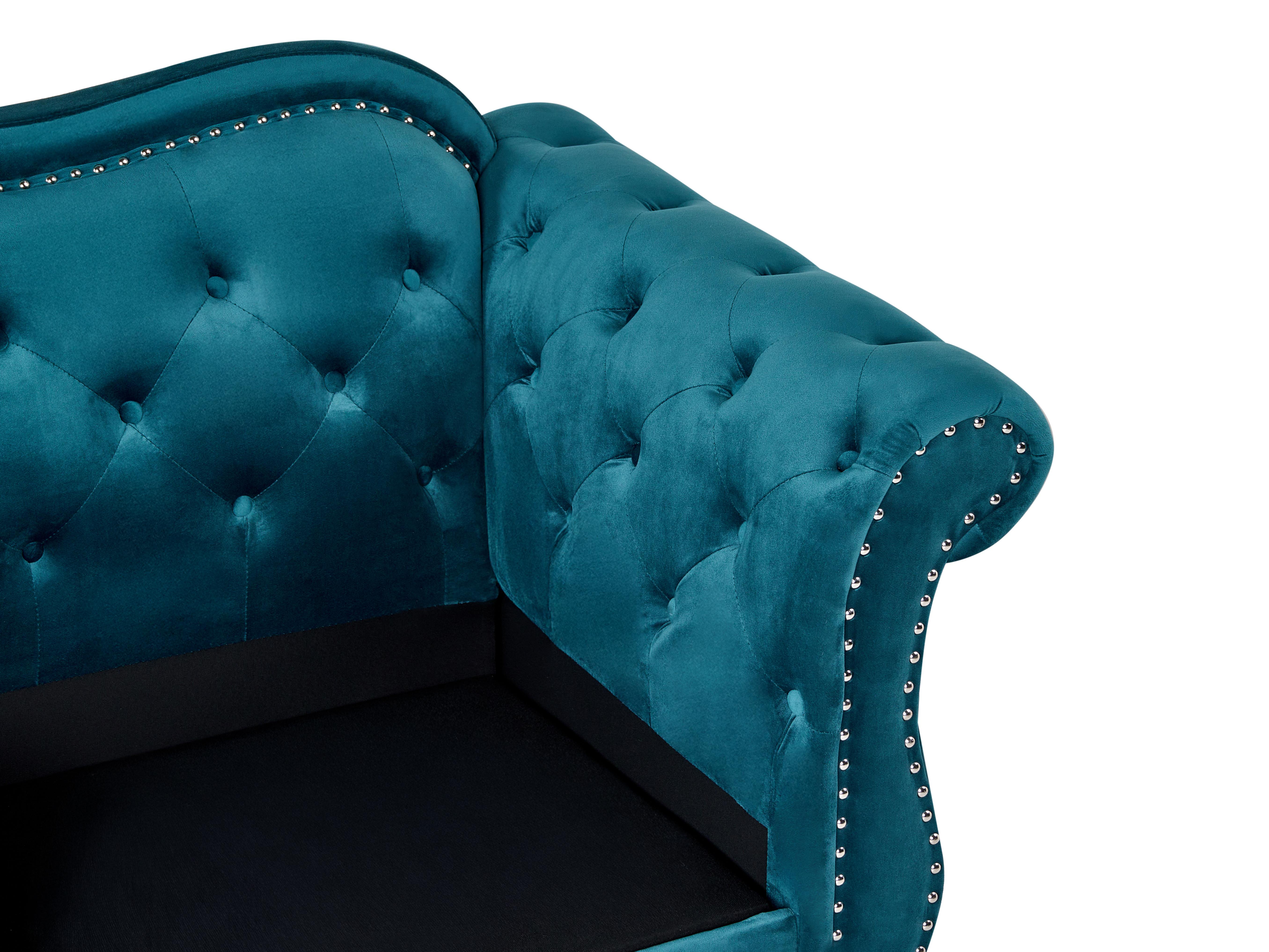 Bankenset 5-zits SKIEN Fluweel Groenblauw