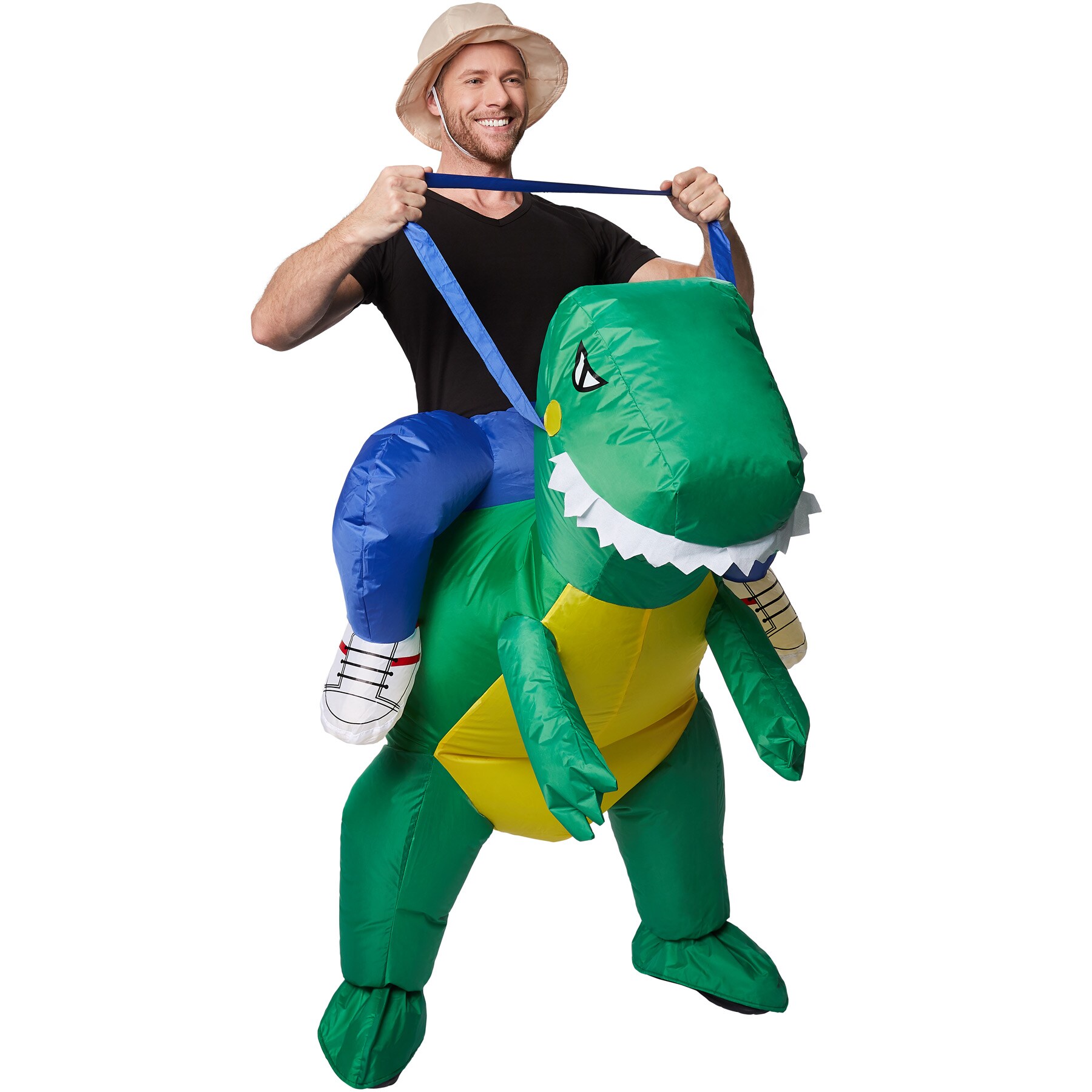 tectake® Selbstaufblasbares Aufsitzkostüm Dinosaurier